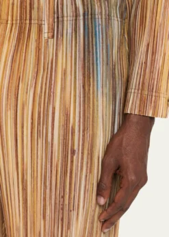 Homme Plisse Issey MiyakeMen's Paintbrush Agate-Print Pleated Trousers