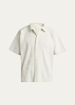 Homme Plisse Issey MiyakeMen's Monthly Colors July Pleated Short-Sleeve Shirt