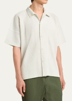 Homme Plisse Issey MiyakeMen's Monthly Colors July Pleated Short-Sleeve Shirt