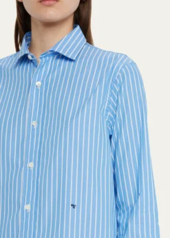 HOMMEGIRLSStripe Classic Button-Up Cotton Shirt