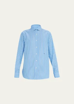 HOMMEGIRLSStripe Classic Button-Up Cotton Shirt