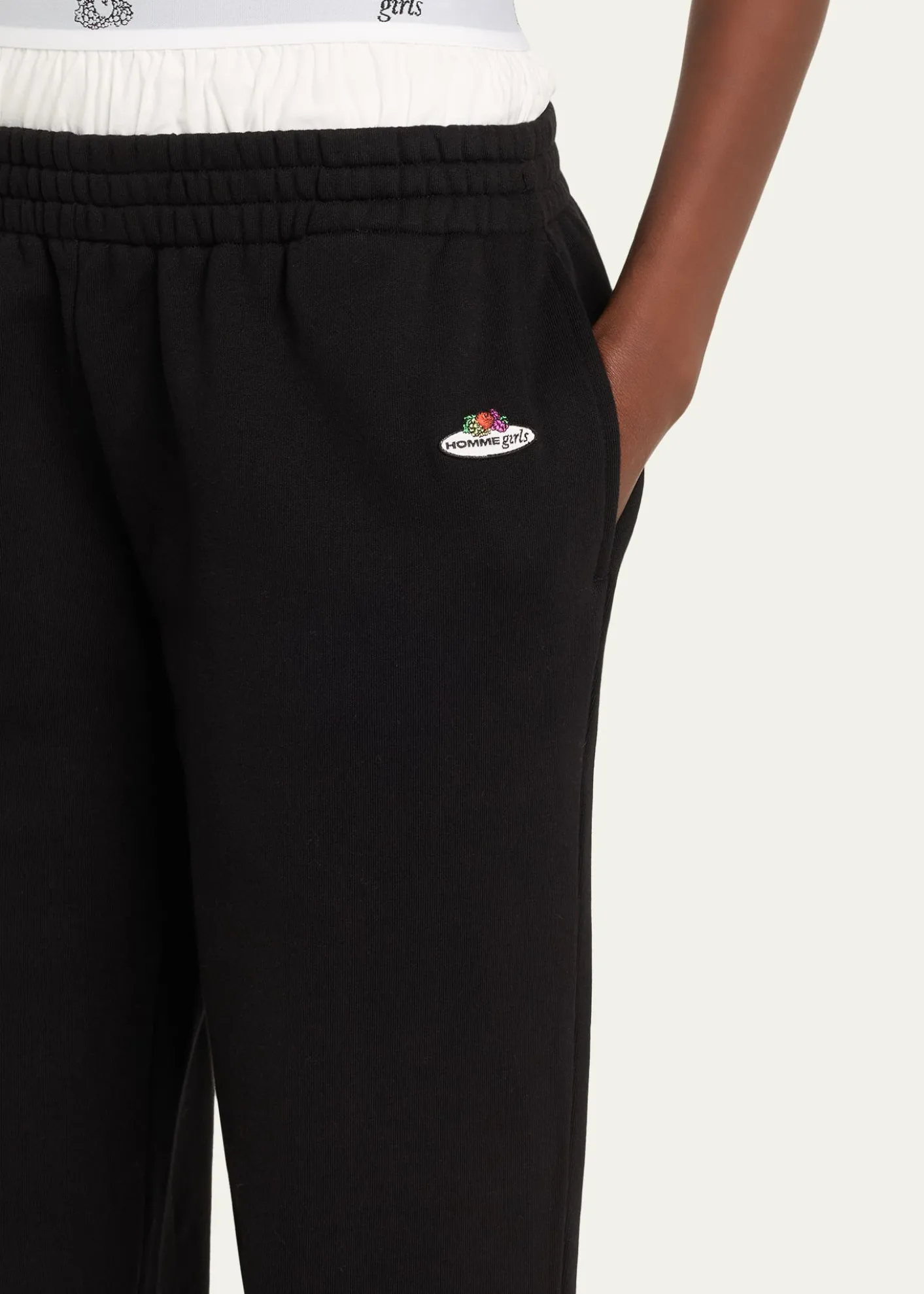 HOMMEGIRLSx Fruit Of The Loom Peekaboo Boxer Straight-Leg Ankle Sweatpants