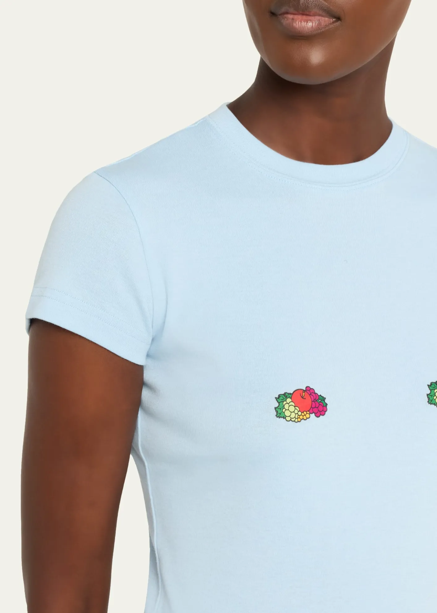 HOMMEGIRLSx Fruit Of The Loom Fruity Double-Logo Short-Sleeve Baby Tee