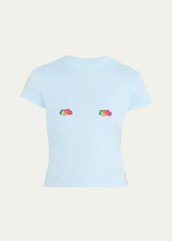 HOMMEGIRLSx Fruit Of The Loom Fruity Double-Logo Short-Sleeve Baby Tee