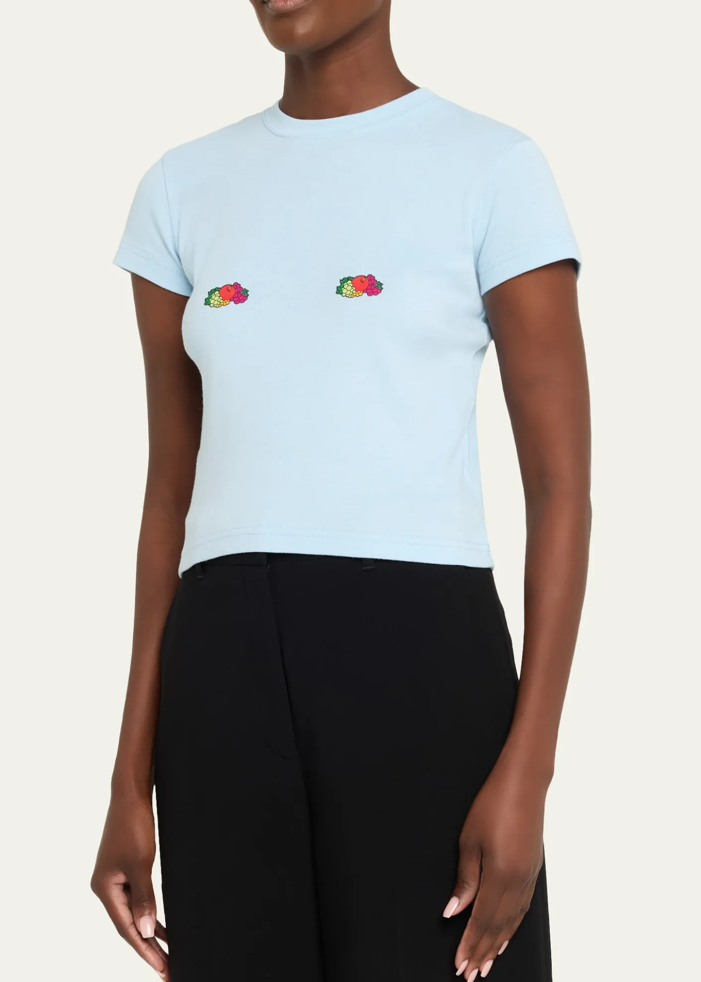 HOMMEGIRLSx Fruit Of The Loom Fruity Double-Logo Short-Sleeve Baby Tee