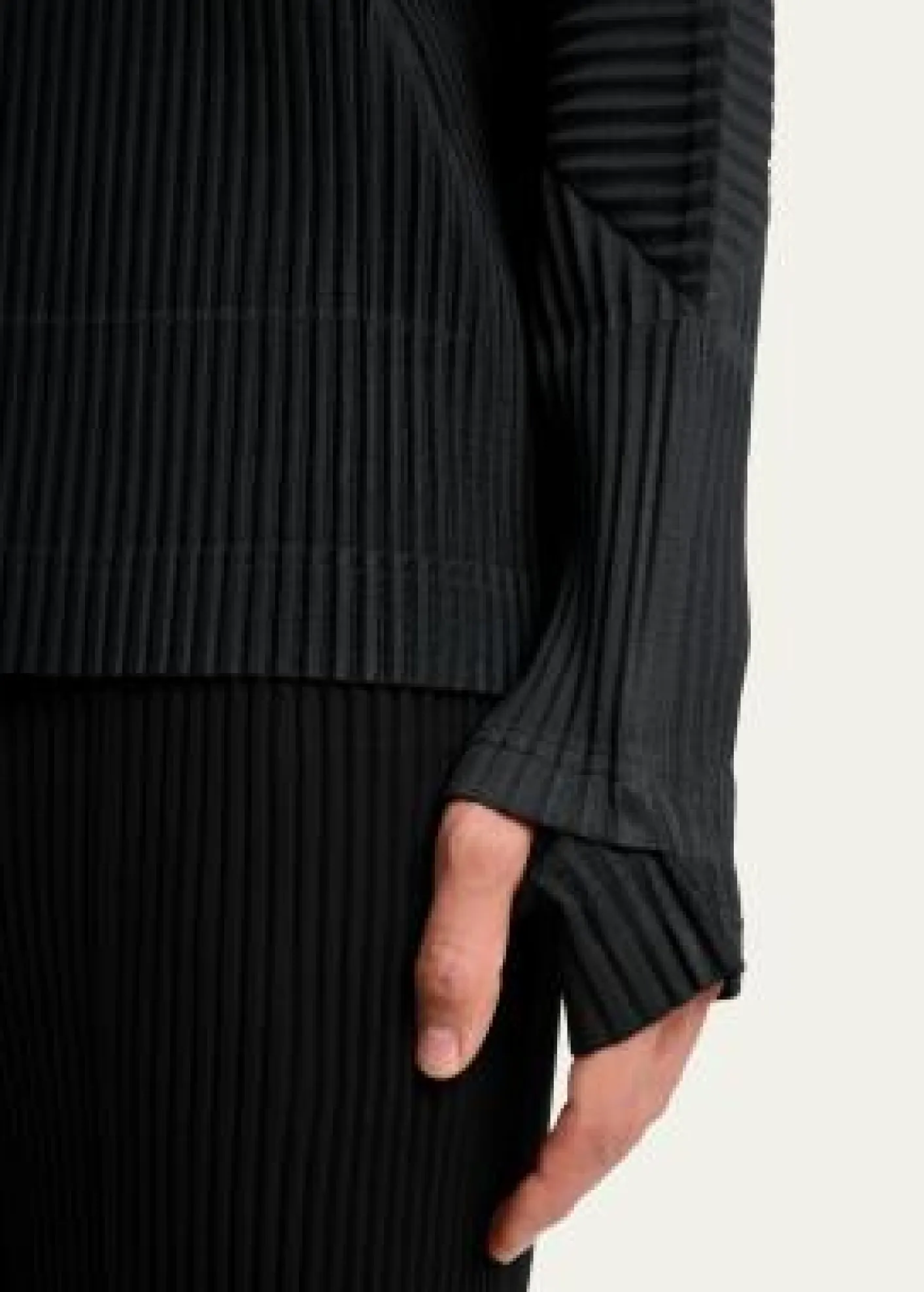 Homme Plisse Issey MiyakeMen's Pleated Quarter-Zip Sweater