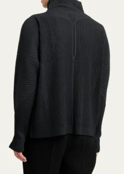 Homme Plisse Issey MiyakeMen's Pleated Quarter-Zip Sweater