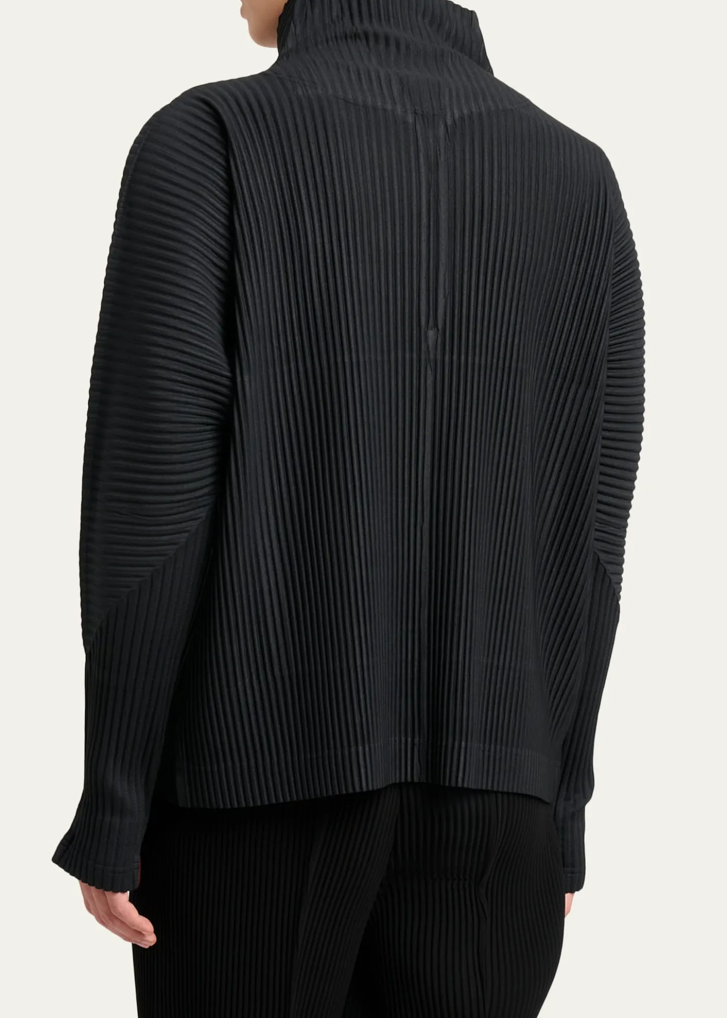 Homme Plisse Issey MiyakeMen's Pleated Quarter-Zip Sweater