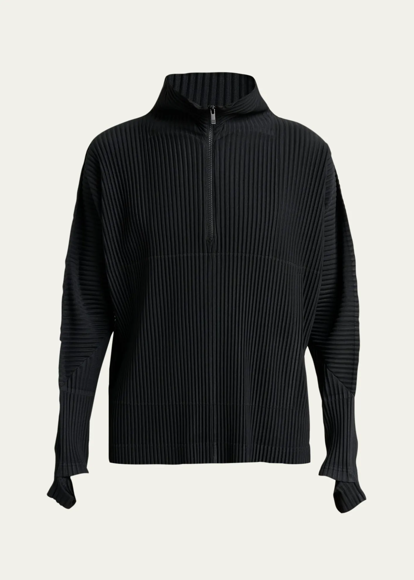 Homme Plisse Issey MiyakeMen's Pleated Quarter-Zip Sweater