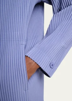 Homme Plisse Issey MiyakeMen's Pleated Double-Breasted Blazer