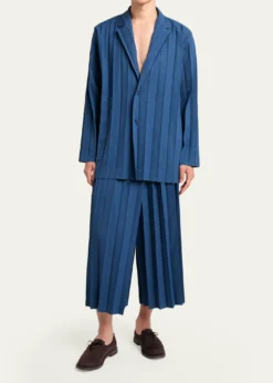 Homme Plisse Issey MiyakeMen's Edge Ensemble Single-Breasted Pleated Jacket