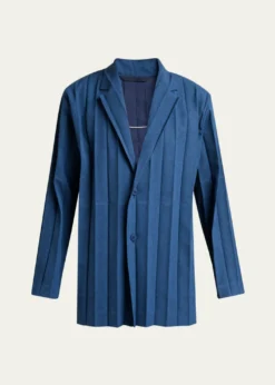 Homme Plisse Issey MiyakeMen's Edge Ensemble Single-Breasted Pleated Jacket