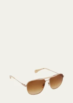 HoorsenbuhsGolden Titanium Aviator Sunglasses