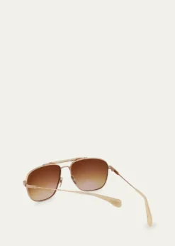 HoorsenbuhsGolden Titanium Aviator Sunglasses