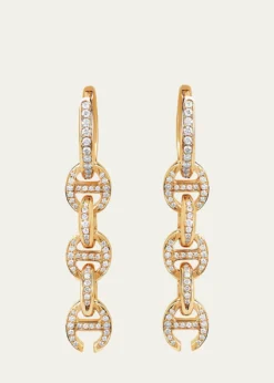 Hoorsenbuhs18K Yellow Gold 5 Link Pave Drip Earrings with White Diamonds