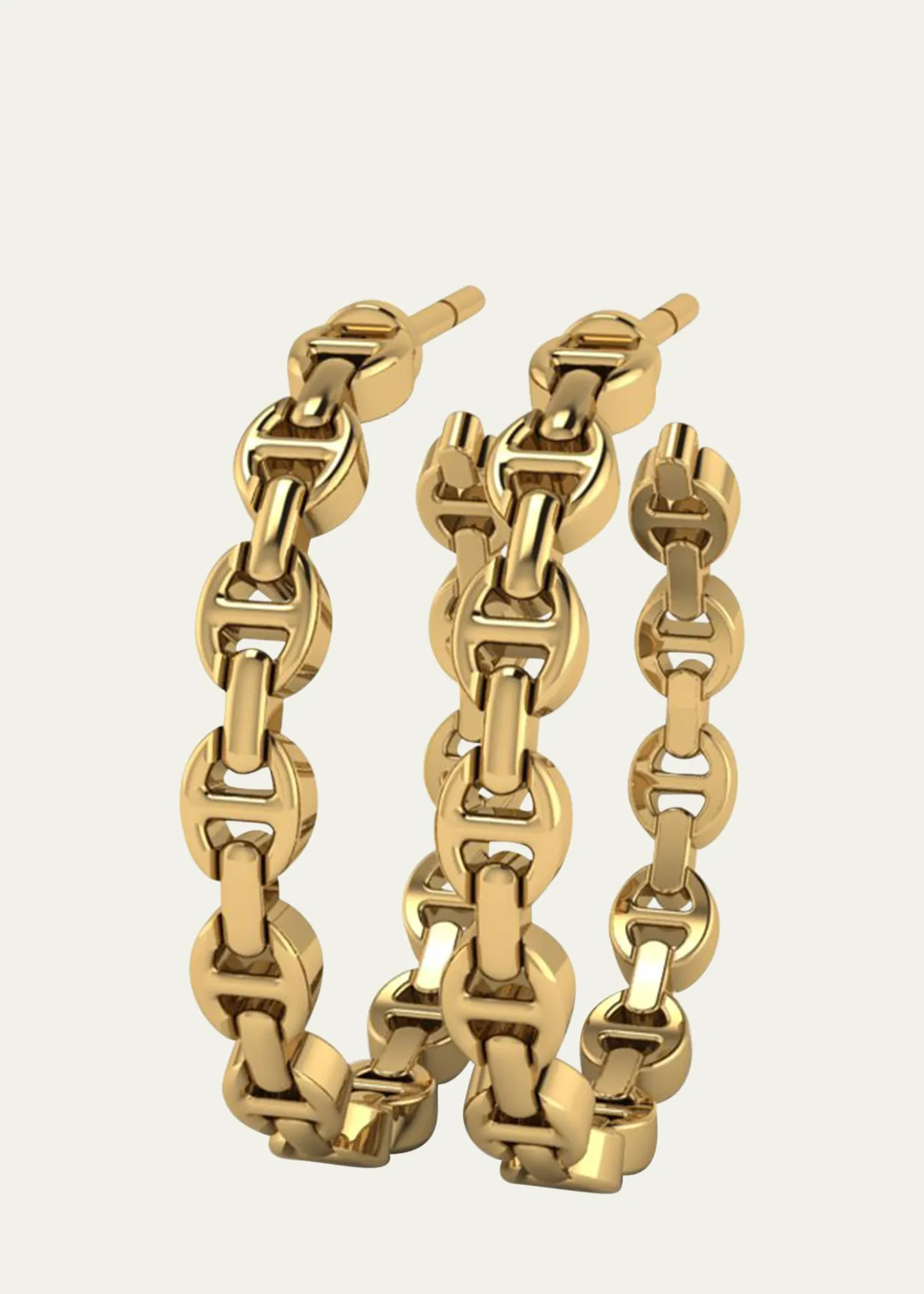 Hoorsenbuhs18K Yellow Gold Micro Tri-Link Earrings