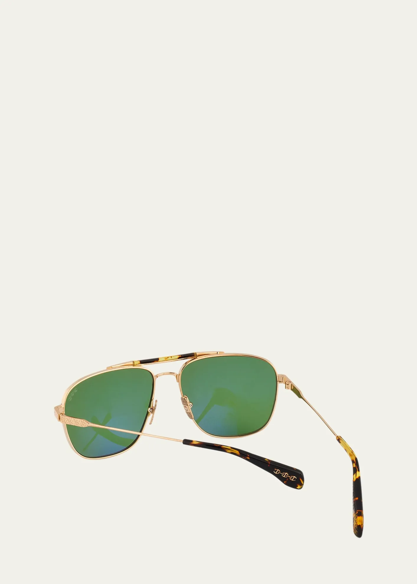 HoorsenbuhsTortoise & Golden Titanium Aviator Sunglasses