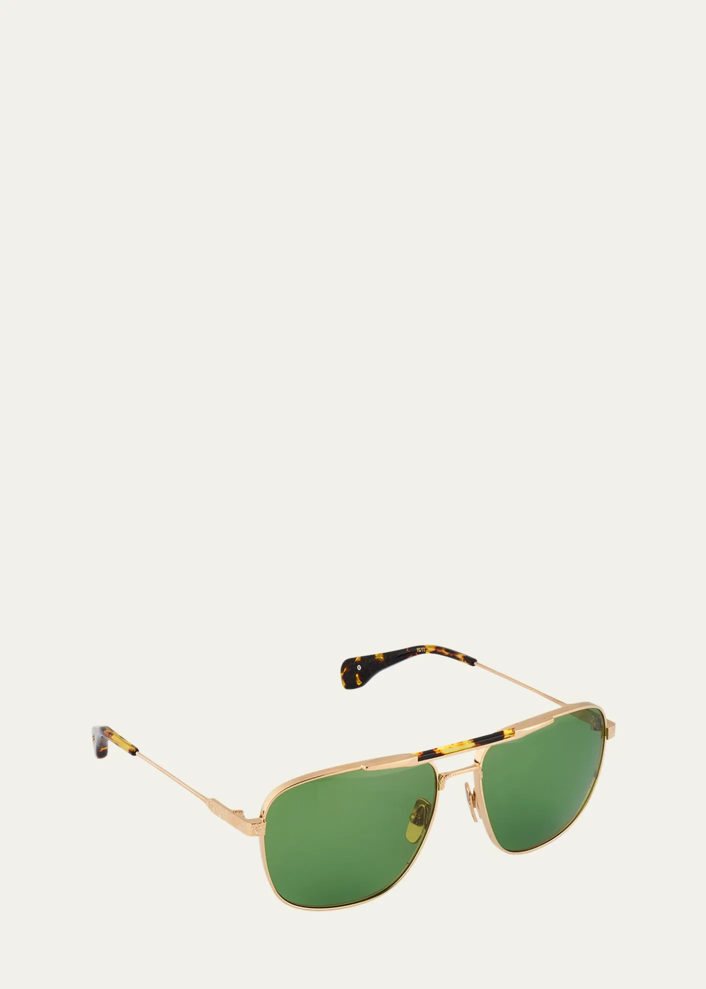 HoorsenbuhsTortoise & Golden Titanium Aviator Sunglasses