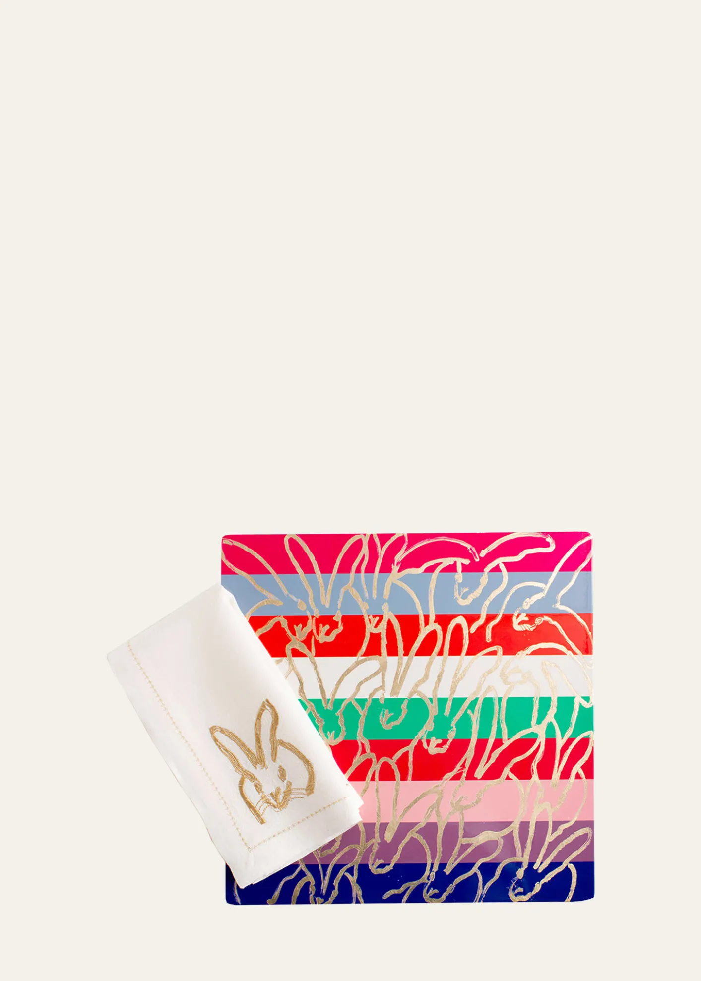 Hunt SlonemBanded Bunny Gold Leaf & Lacquer Placemat