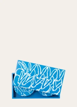 Hunt SlonemBlue Bunny Lacquer Coaster Box Set - 6 Coasters
