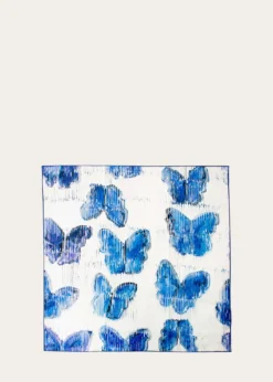 Hunt SlonemBlue Butterflies Cotton Dinner Napkin - 20"