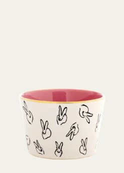 Hunt SlonemBunny Bar Bowl in White with Pink Interior