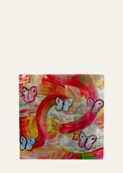 Hunt SlonemButterfly Swirl Square Lacquer Placemat