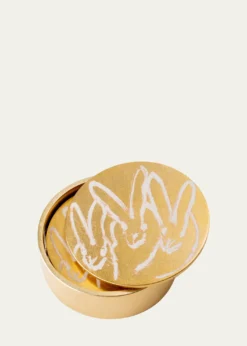 Hunt SlonemGold Leaf Bunny Coaster Box - Set of 4