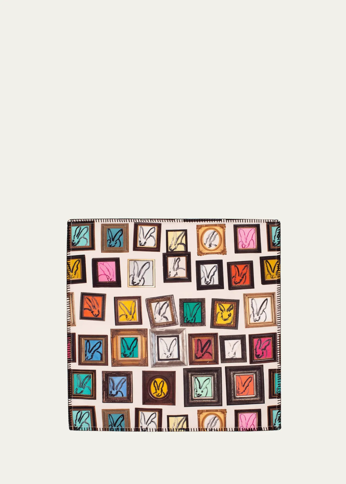 Hunt SlonemHunts Studio Cotton Dinner Napkins w/ Black Whipstitch, 20"Sq.