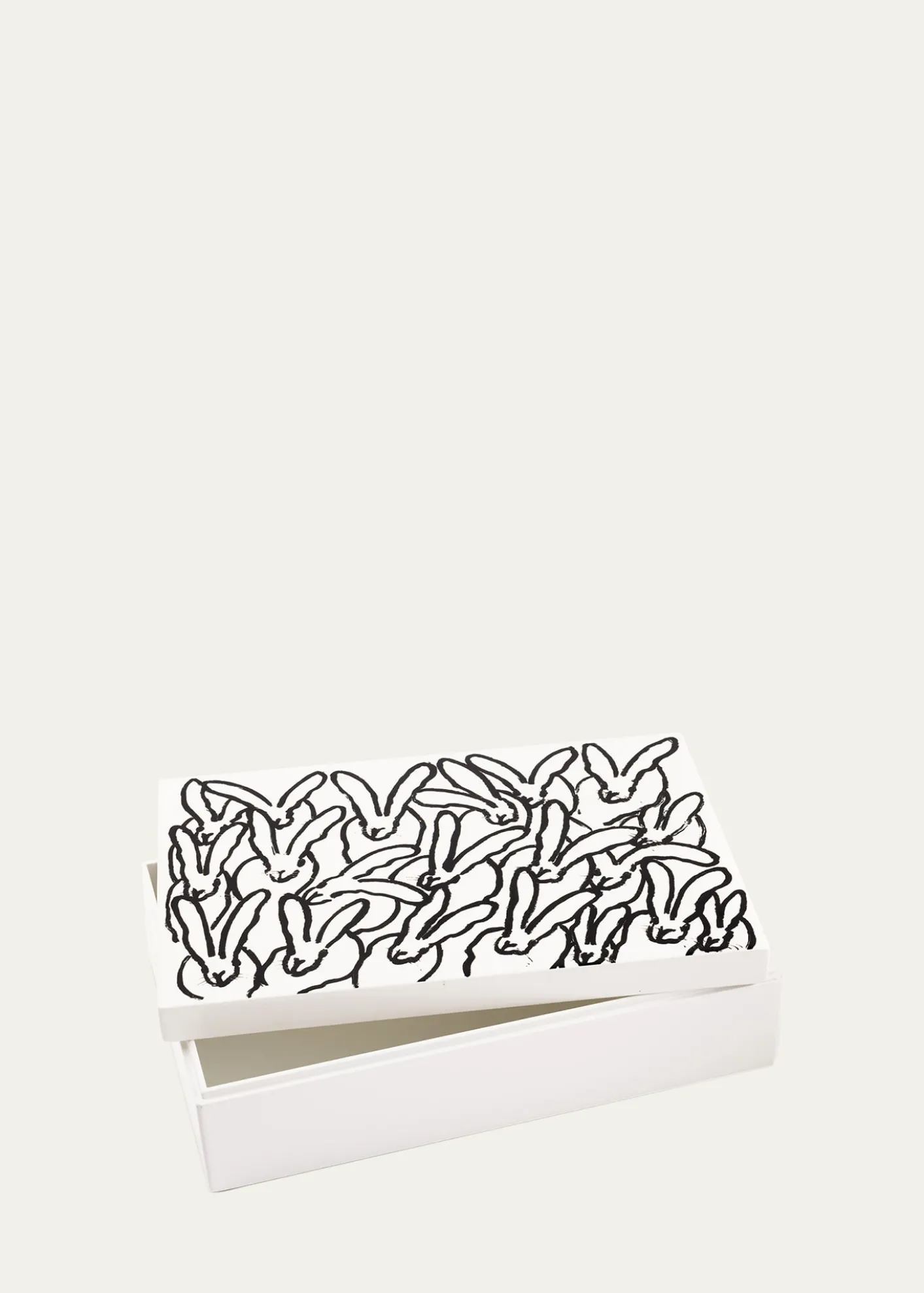 Hunt SlonemHutch Treasure Box White with Black Bunnies