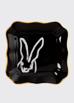 Hunt SlonemPortrait Plate with Gold Rim - Black