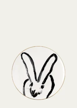 Hunt SlonemRabbit Run Dinner Plate with Gold Rim - White