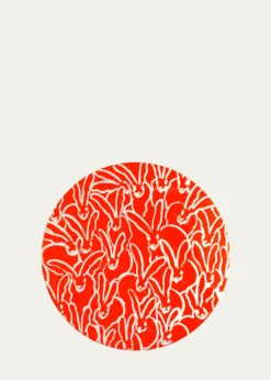 Hunt SlonemRabbit Run Round Lacquer Placemat, Orange