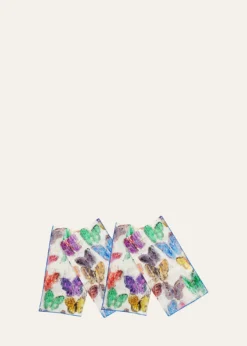 Hunt SlonemSpring Butterflies Printed Linen Dinner Napkin
