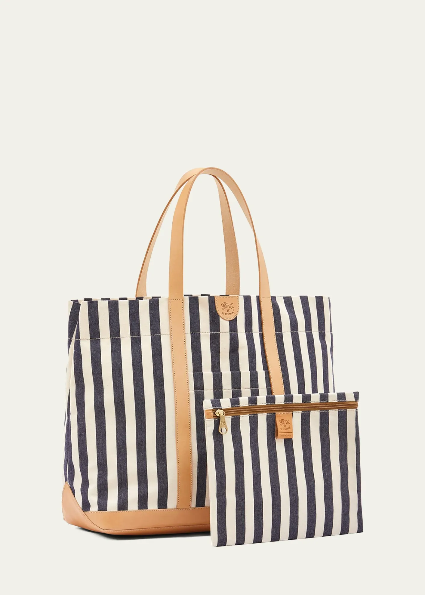Il BisonteCaramella Large Canvas Shopper Tote Bag