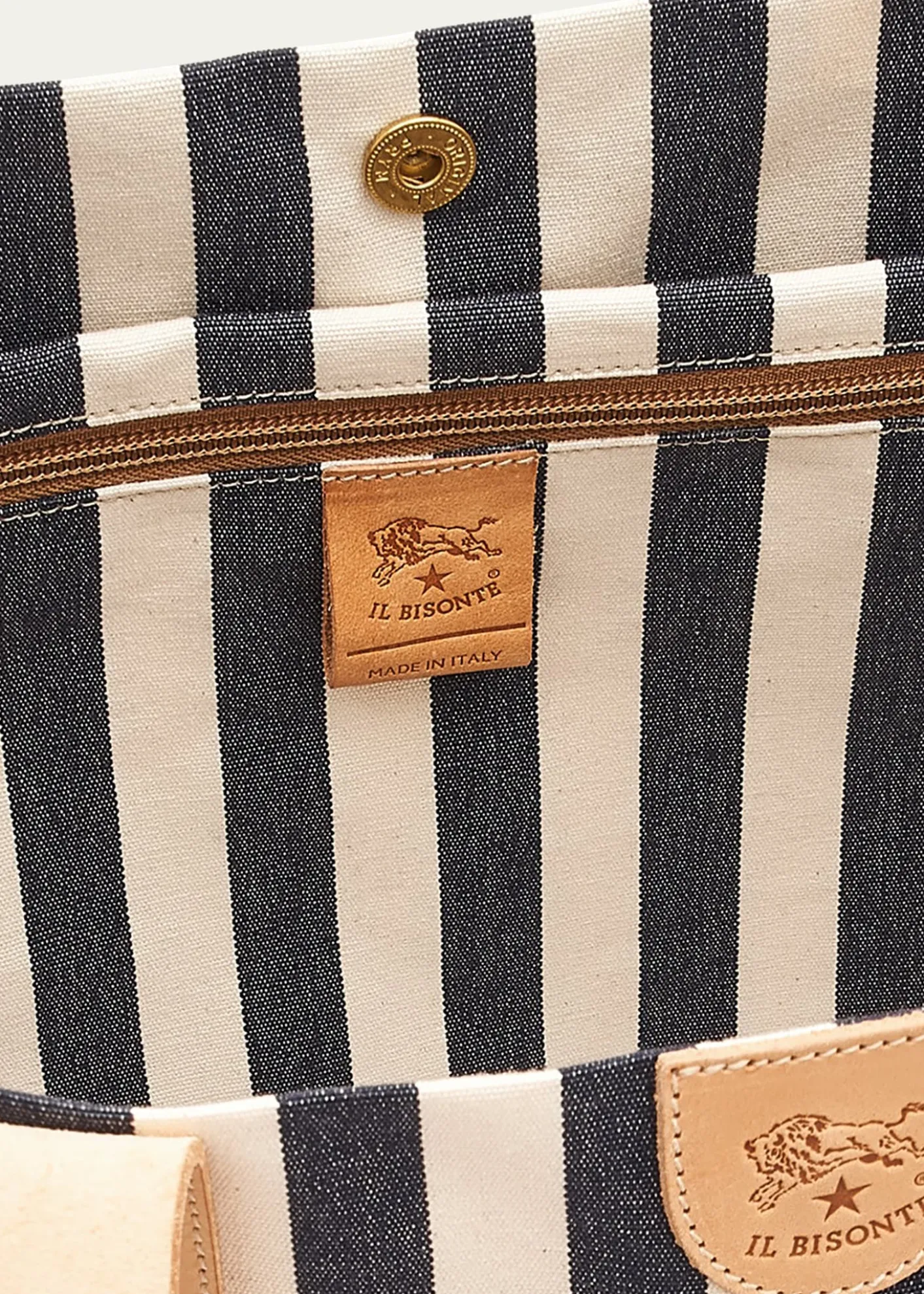 Il BisonteCaramella Large Canvas Shopper Tote Bag