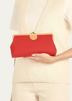 Il BisonteManuela Frame Canvas Clutch Bag