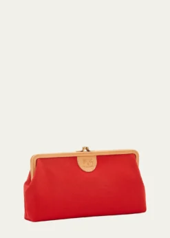 Il BisonteManuela Frame Canvas Clutch Bag