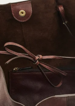 Il BisonteNina Pleated Leather Tote Bag