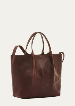 Il BisonteNina Small Pleated Leather Tote Bag
