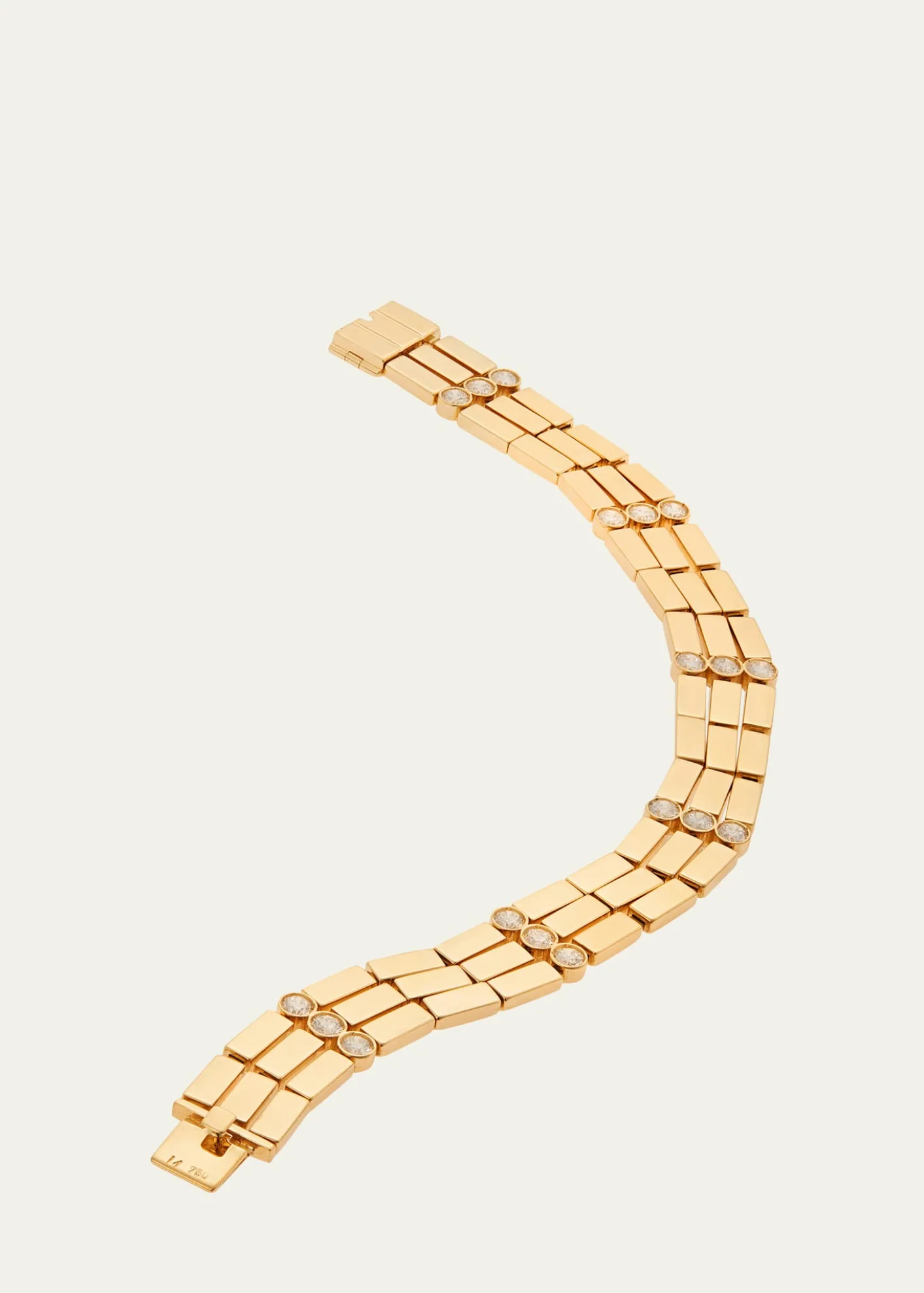 ILEANA MAKRI18K Yellow Gold Stepping Stone Multi Bracelet with White Diamonds
