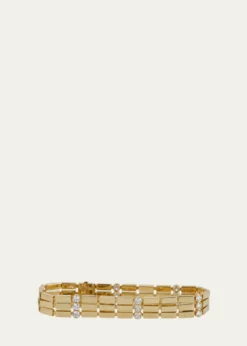 ILEANA MAKRI18K Yellow Gold Stepping Stone Multi Bracelet with White Diamonds