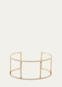 ILEANA MAKRI18K Yellow Gold Wire Cuff with Diamonds