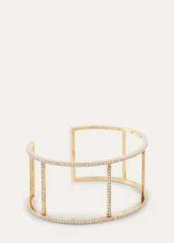 ILEANA MAKRI18K Yellow Gold Wire Cuff with Diamonds