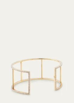 ILEANA MAKRI18K Yellow Gold Wire Cuff with Diamonds