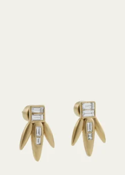 ILEANA MAKRIBaguette Diamond Grass Straw Earrings in 18K Yellow Gold