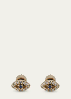 ILEANA MAKRIBlue Sapphire and Diamond Kitten Eye Stud Earrings