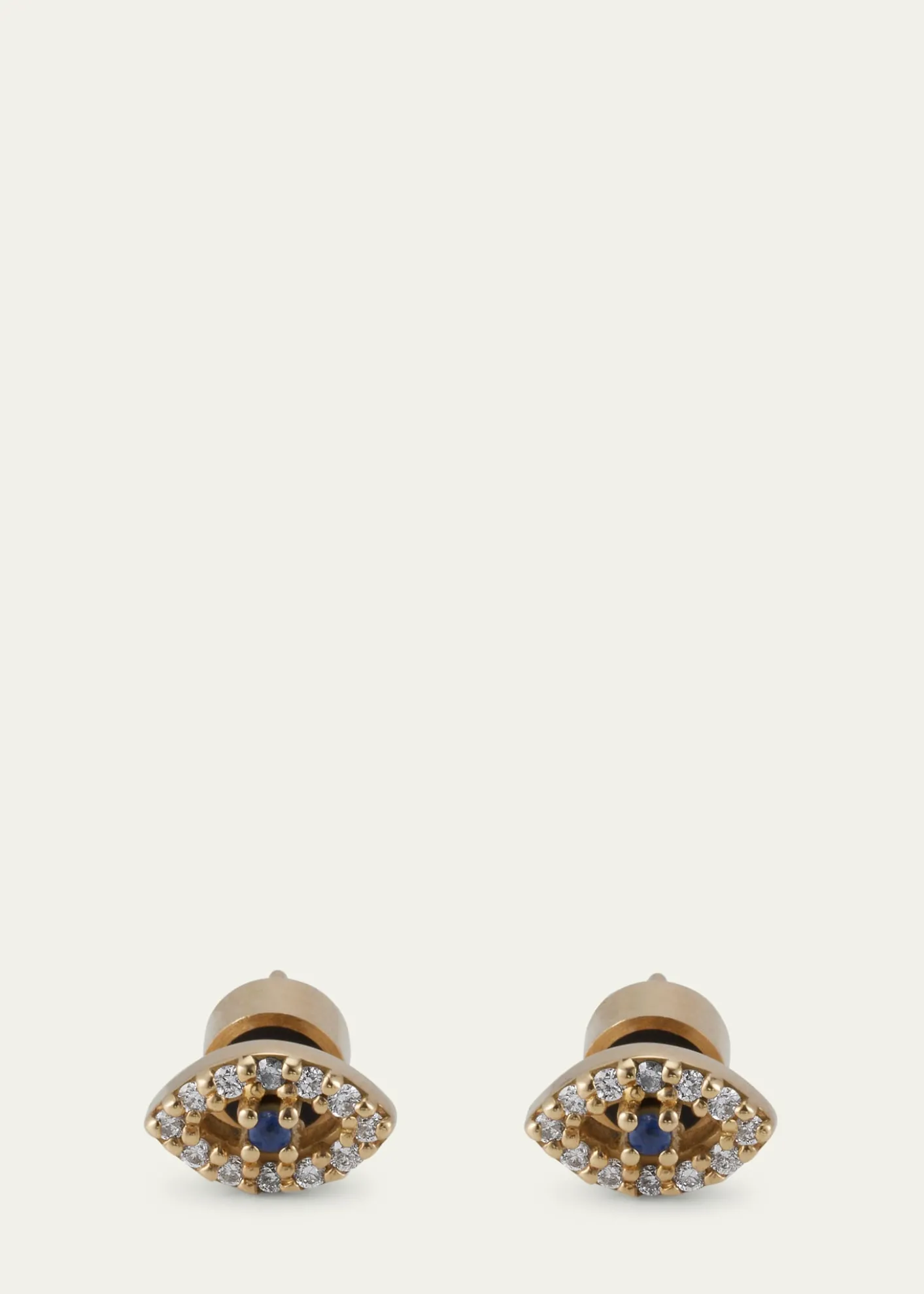 ILEANA MAKRIBlue Sapphire and Diamond Kitten Eye Stud Earrings