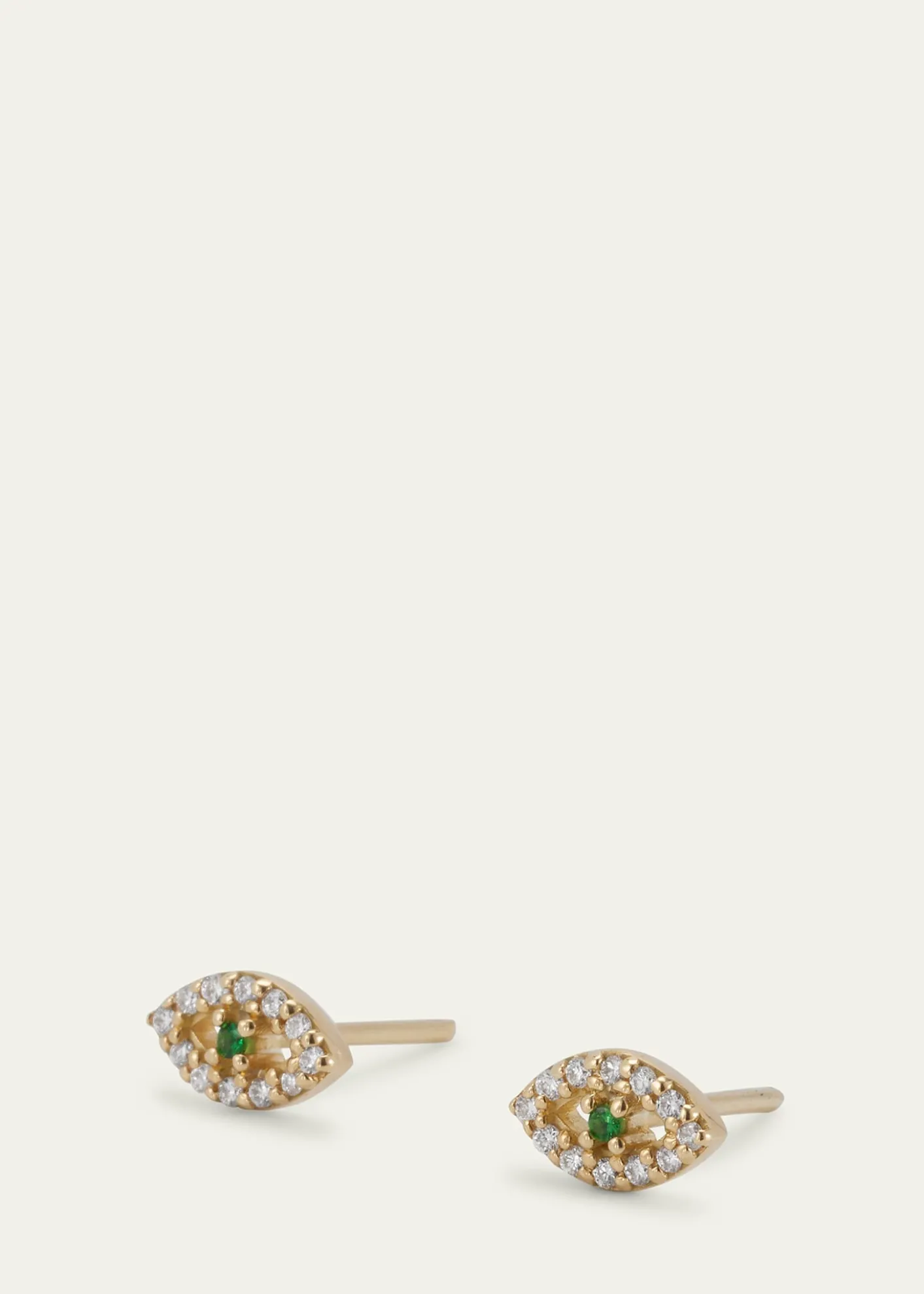 ILEANA MAKRI18K Gold Kitten Eye Stud Earrings with Diamonds