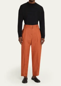 IM MENMen's Linen Pleated Tapered-Leg Trousers